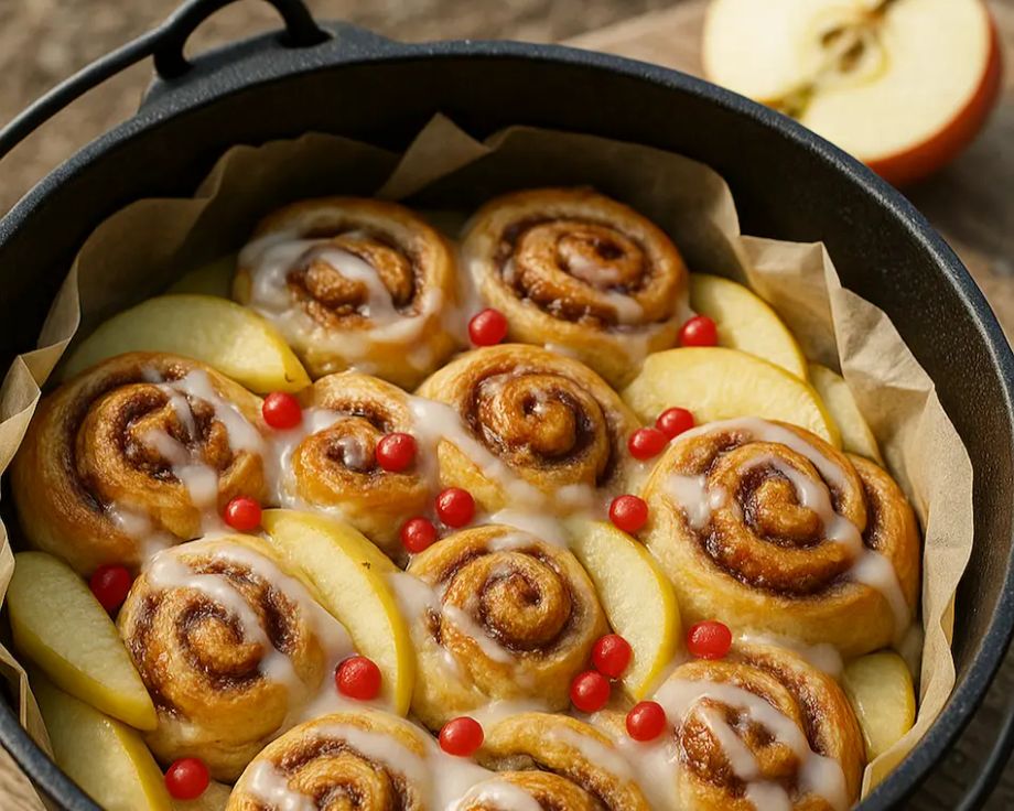 Cinnamon rolls fresh out of the fire