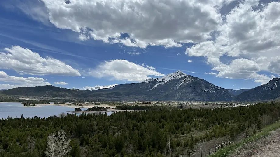 Beautiful lake and mountain view at The Summit Colorado Beautiful lake and mountain view at The Summit Colorado